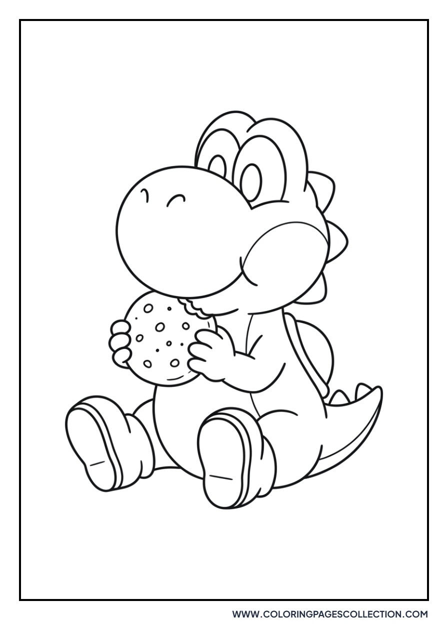 Baby Yoshi Eating a Cookie