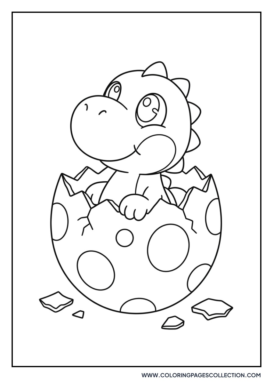 Baby Yoshi Hatching from Egg