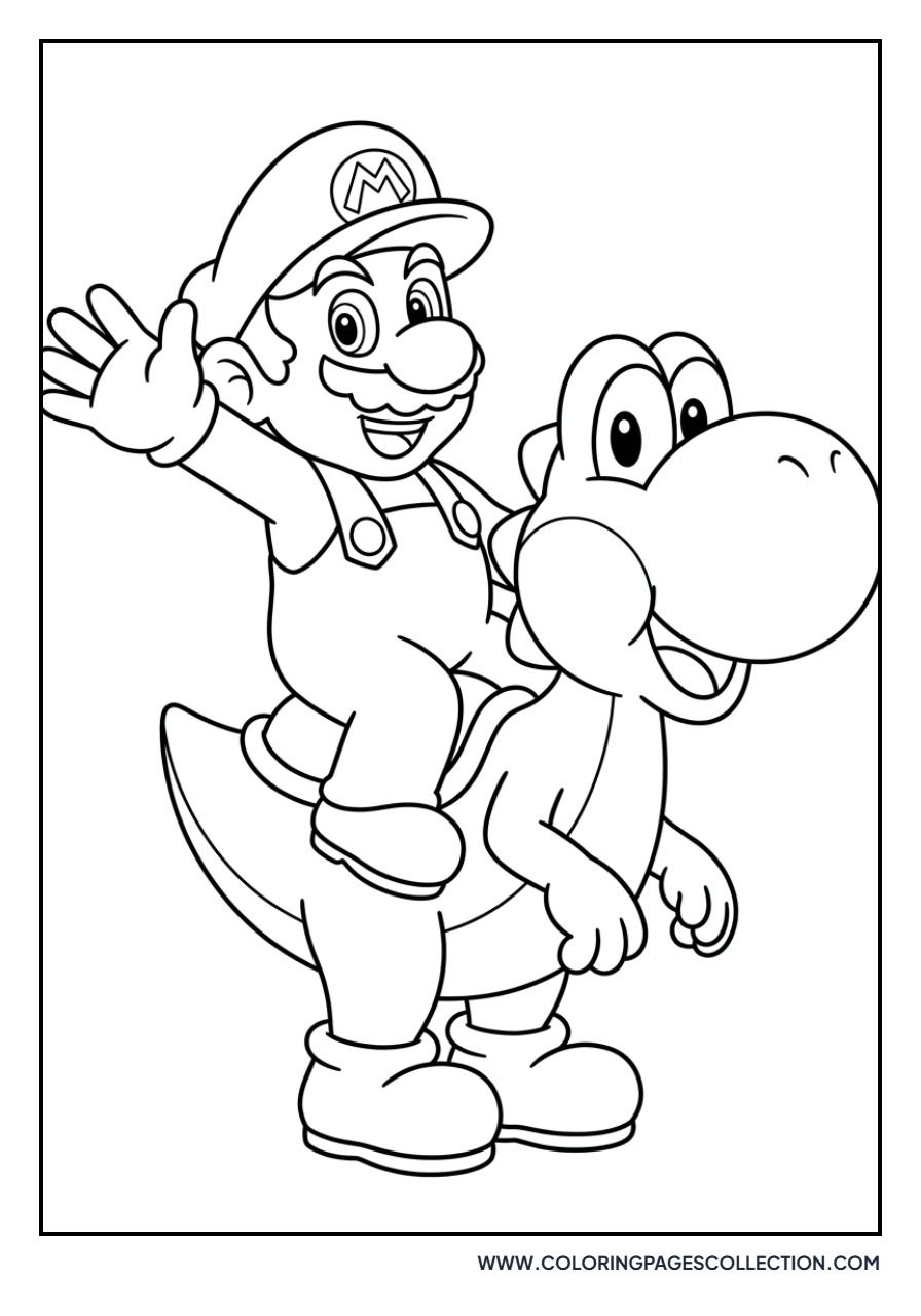 Mario Riding on Yoshi