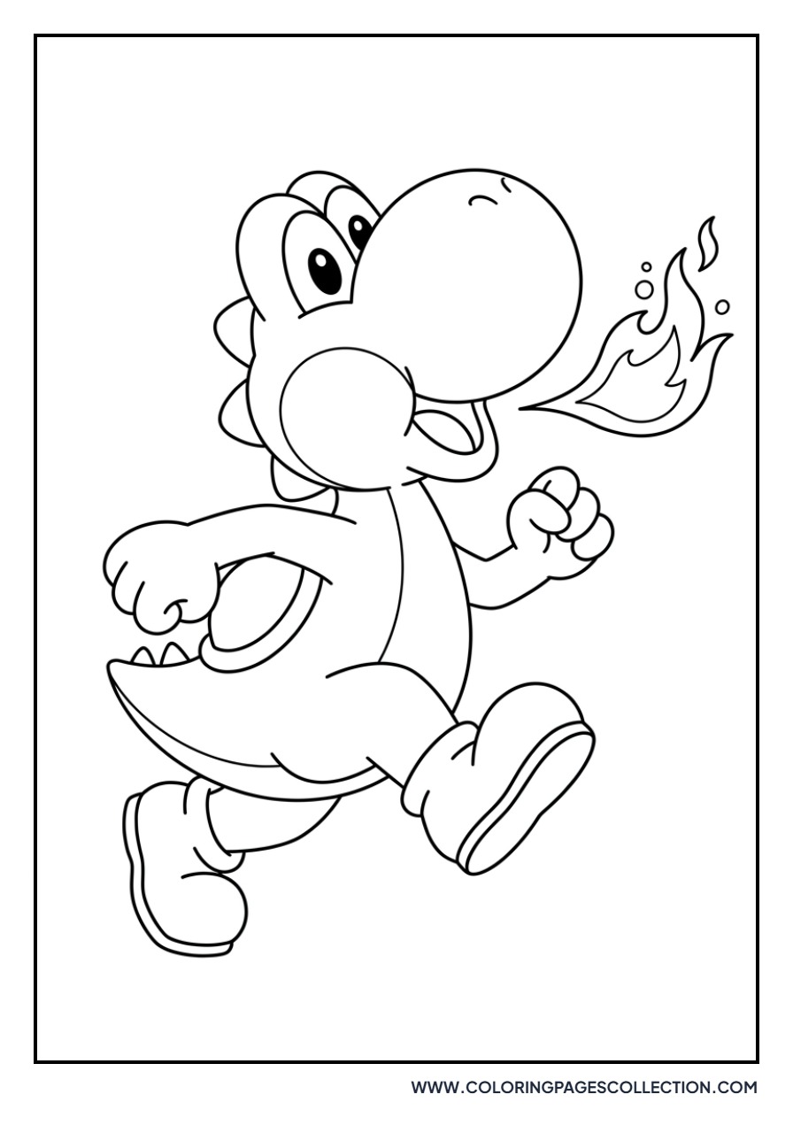 Red Yoshi Breathing Fire