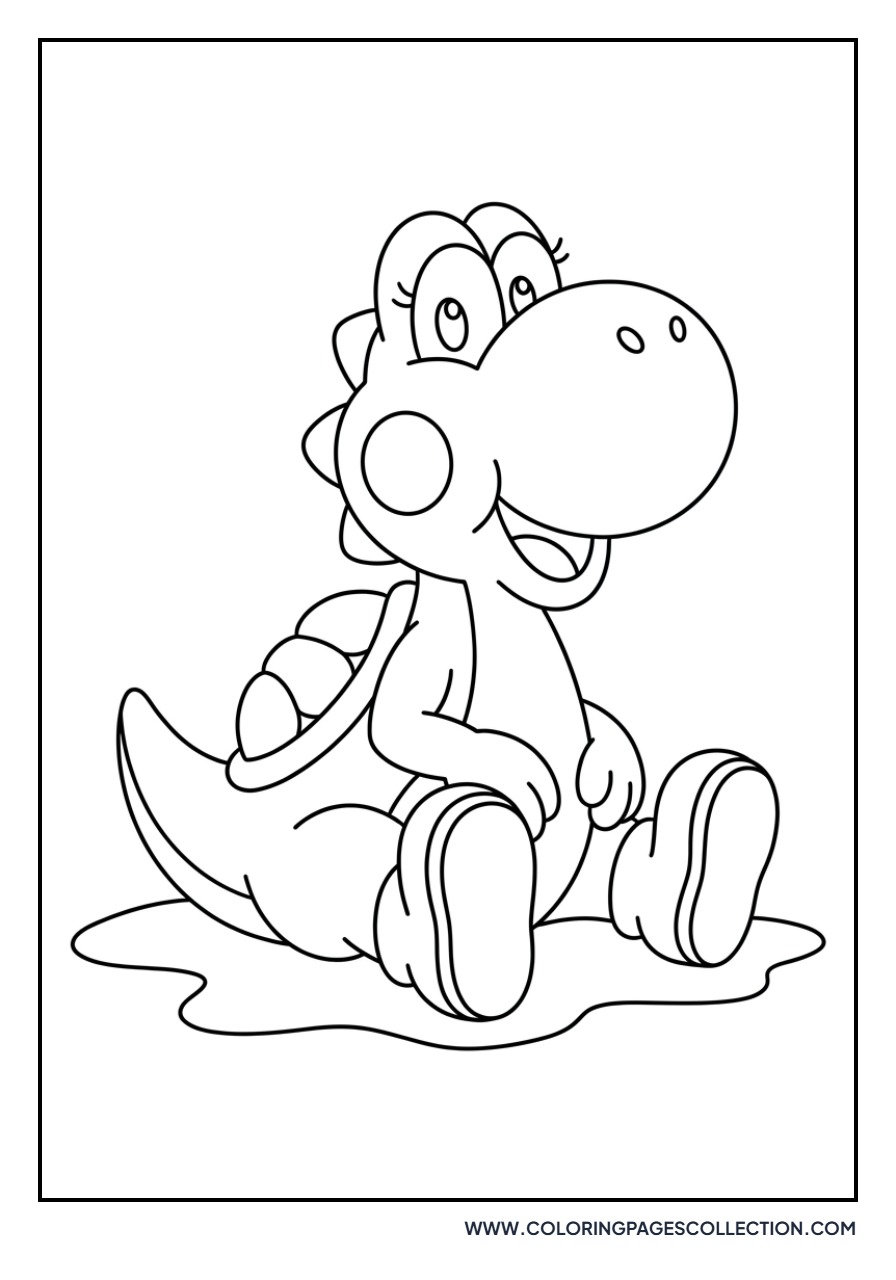 Yellow Yoshi Sitting Down