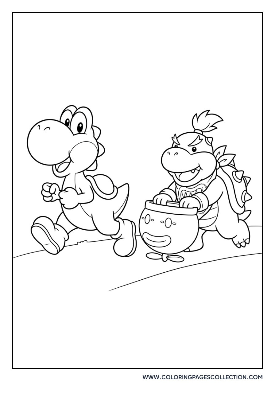 Yoshi and Bowser Jr.