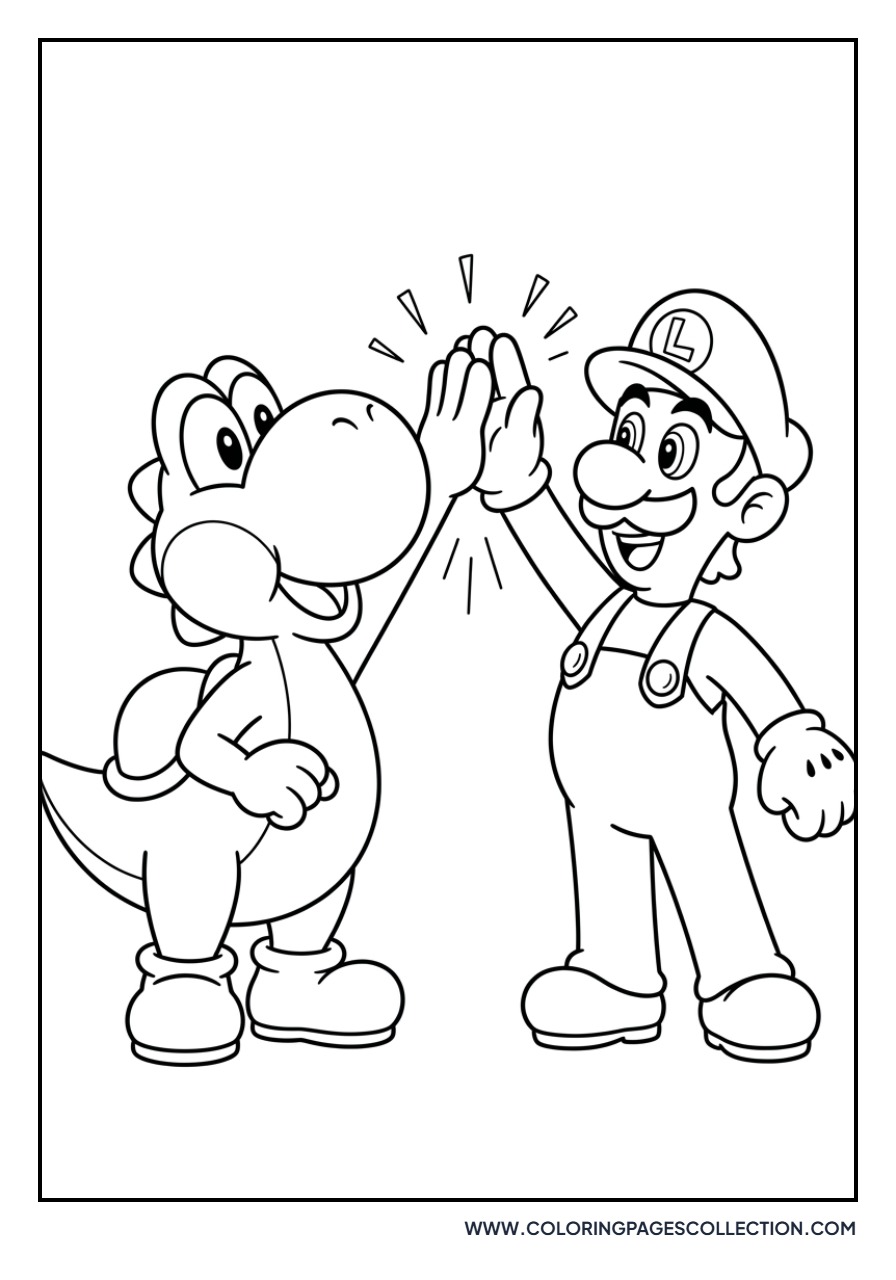 Yoshi and Luigi High Five