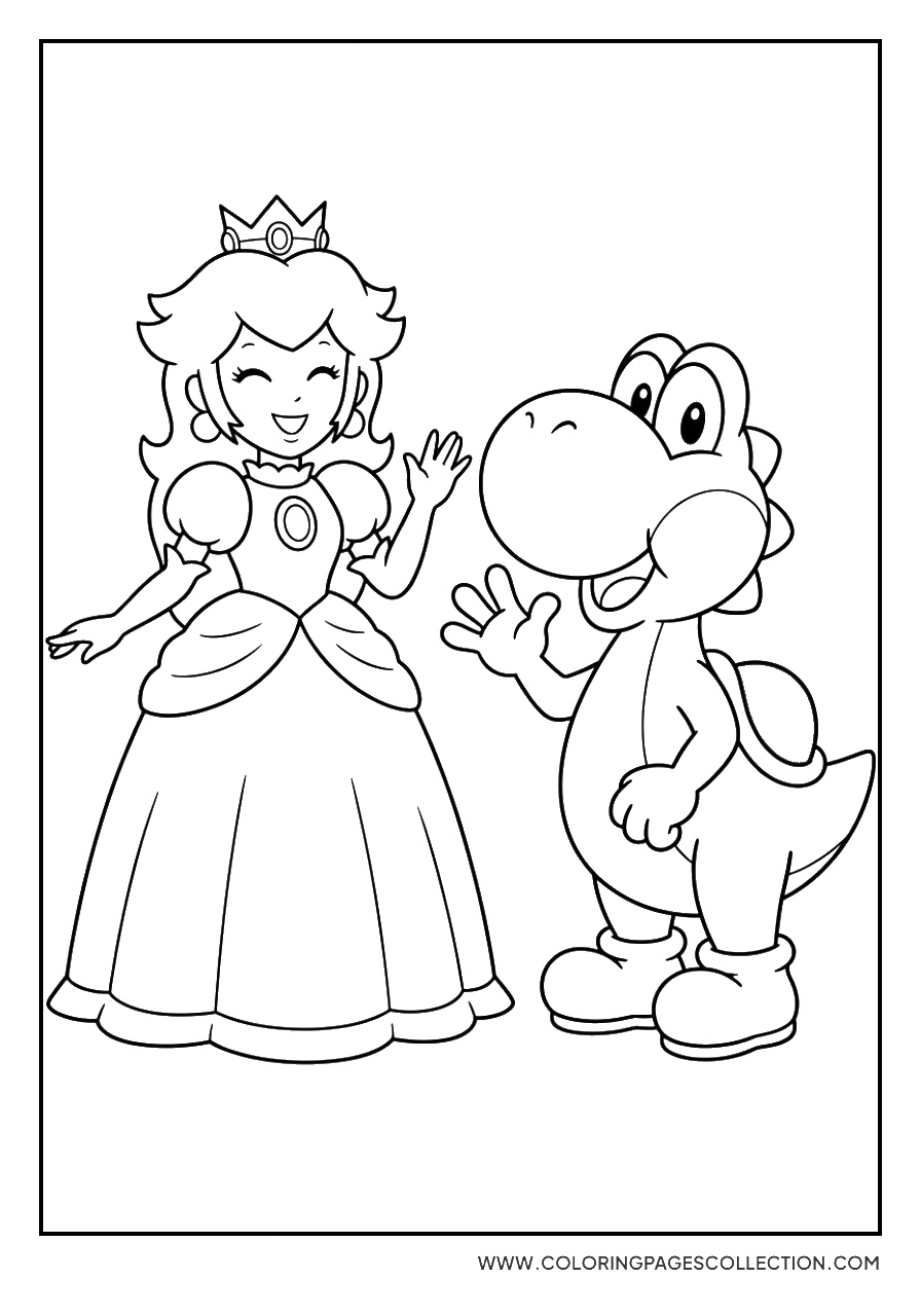 Yoshi and Princess Peach