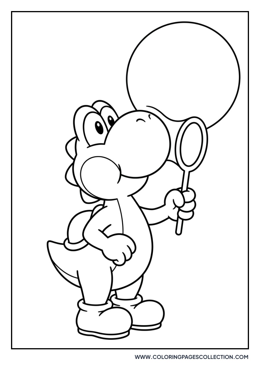 Yoshi Blowing a Big Bubble