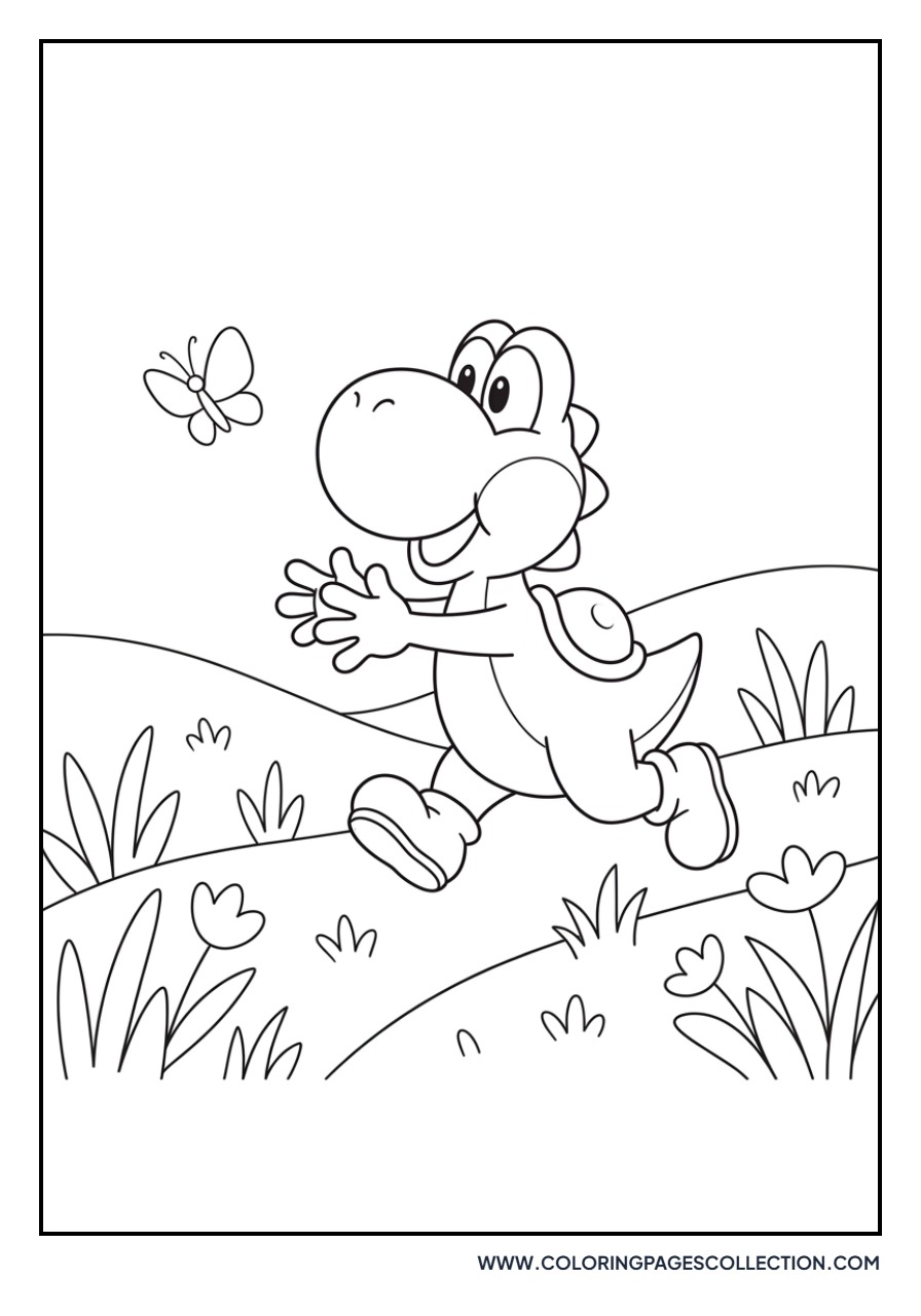 Yoshi Chasing a Butterfly
