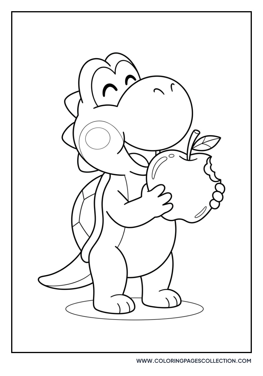 Yoshi Eating a Red Apple