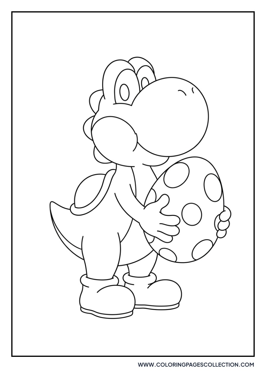 Yoshi Holding a Large Egg
