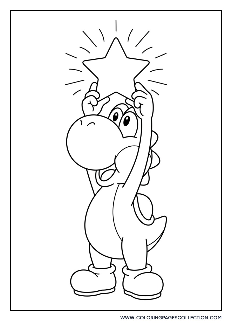 Yoshi Holding a Power Star