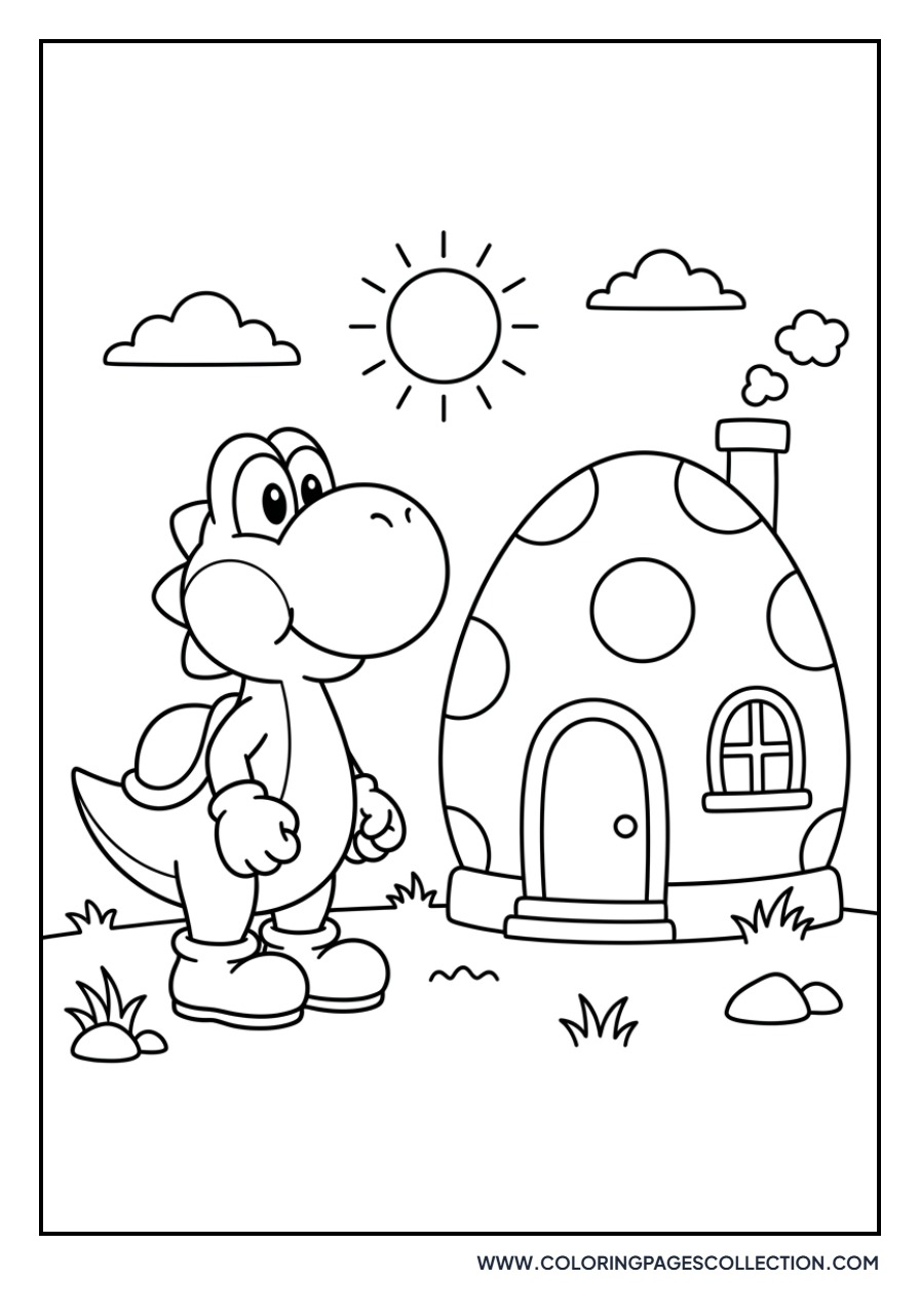 Yoshi Outside His House