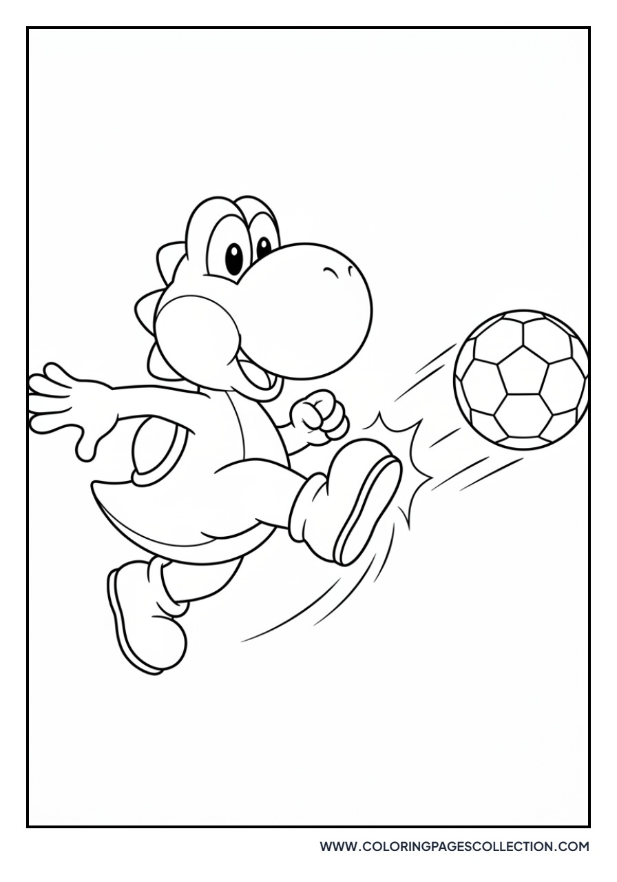 Yoshi Playing Soccer