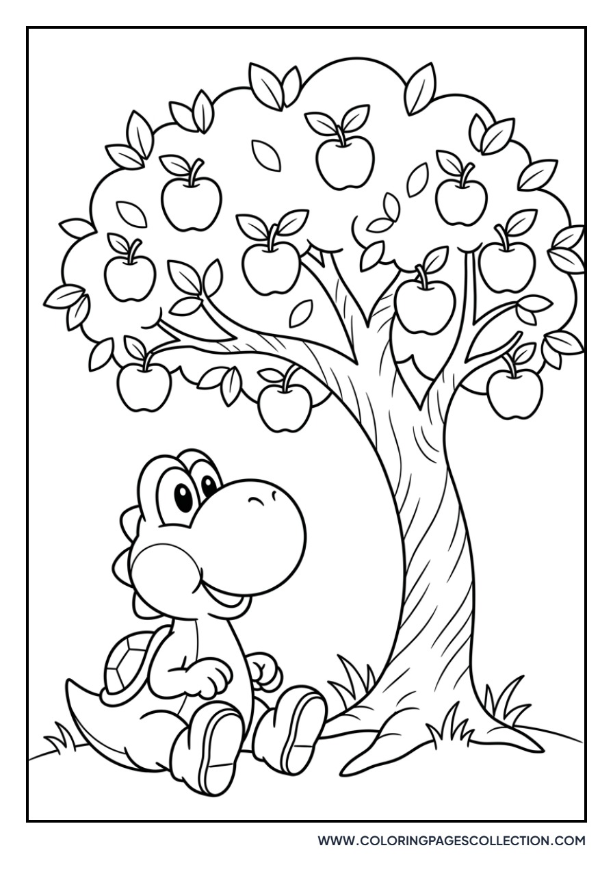 Yoshi Sitting Under an Apple Tree