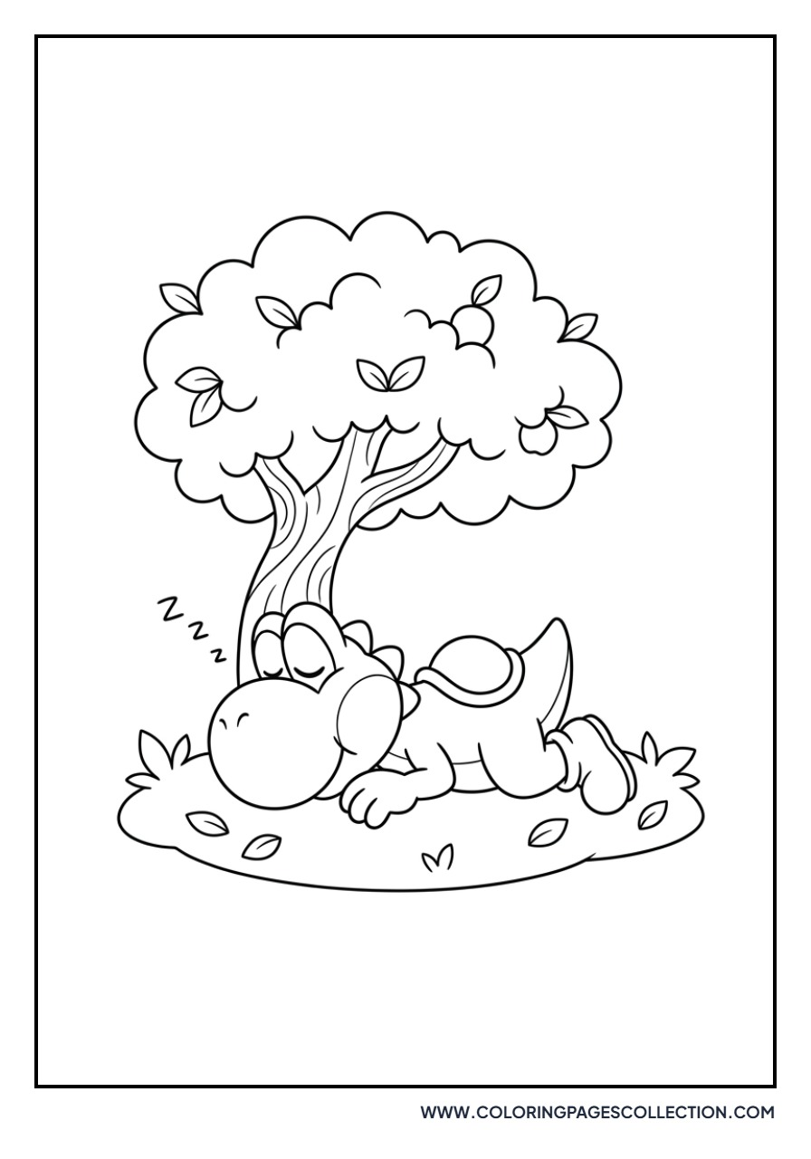 Yoshi Sleeping Under a Tree