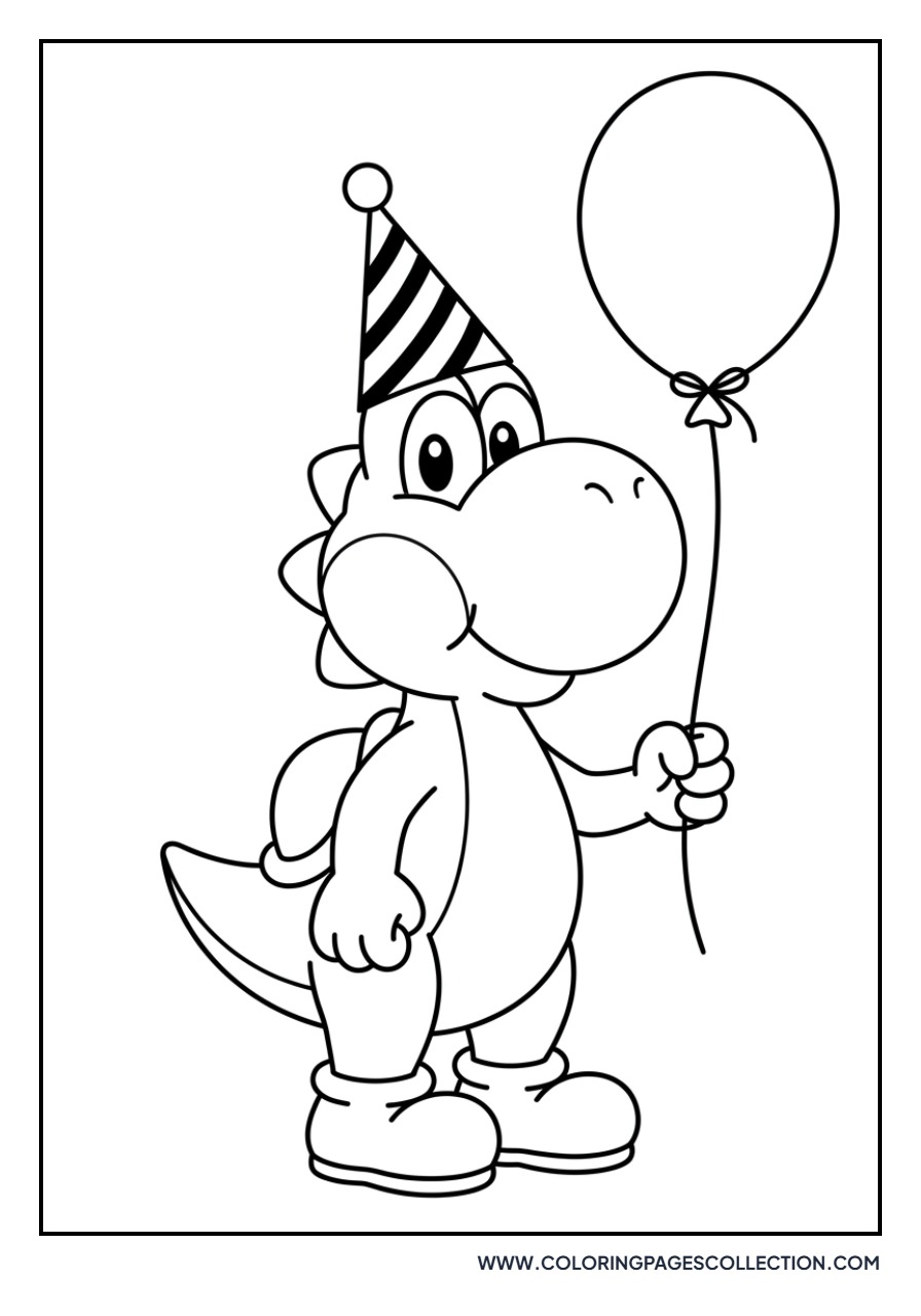 Yoshi Wearing a Party Hat