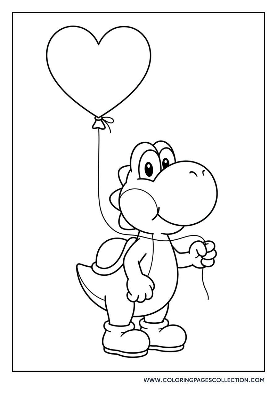 Yoshi with a Birthday Balloon