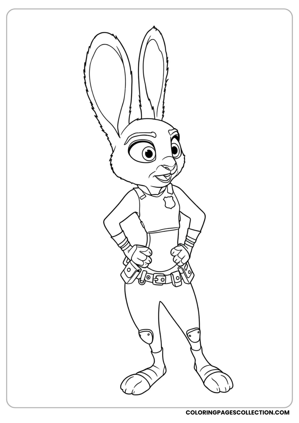 judy hopps standing proud coloring page