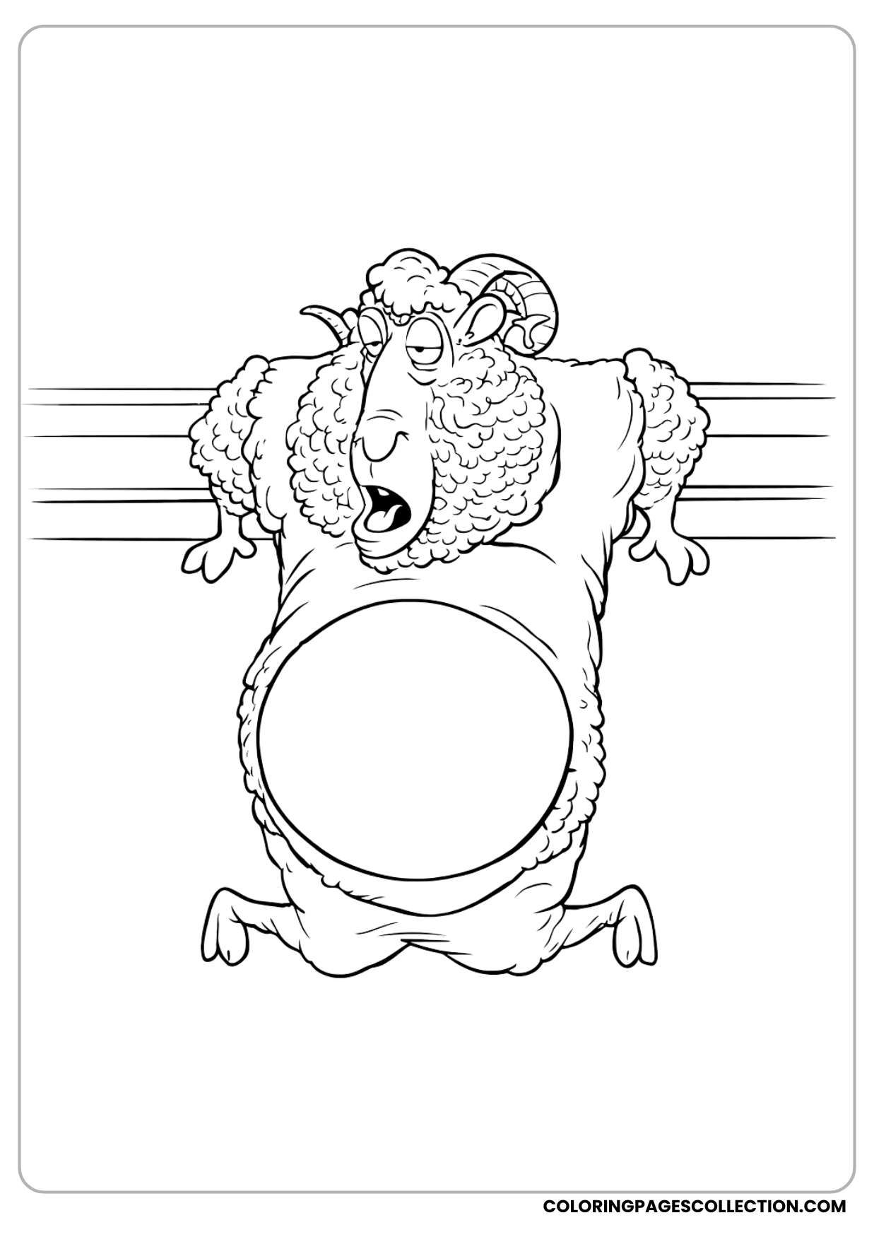 bellwether holding a round object coloring page
