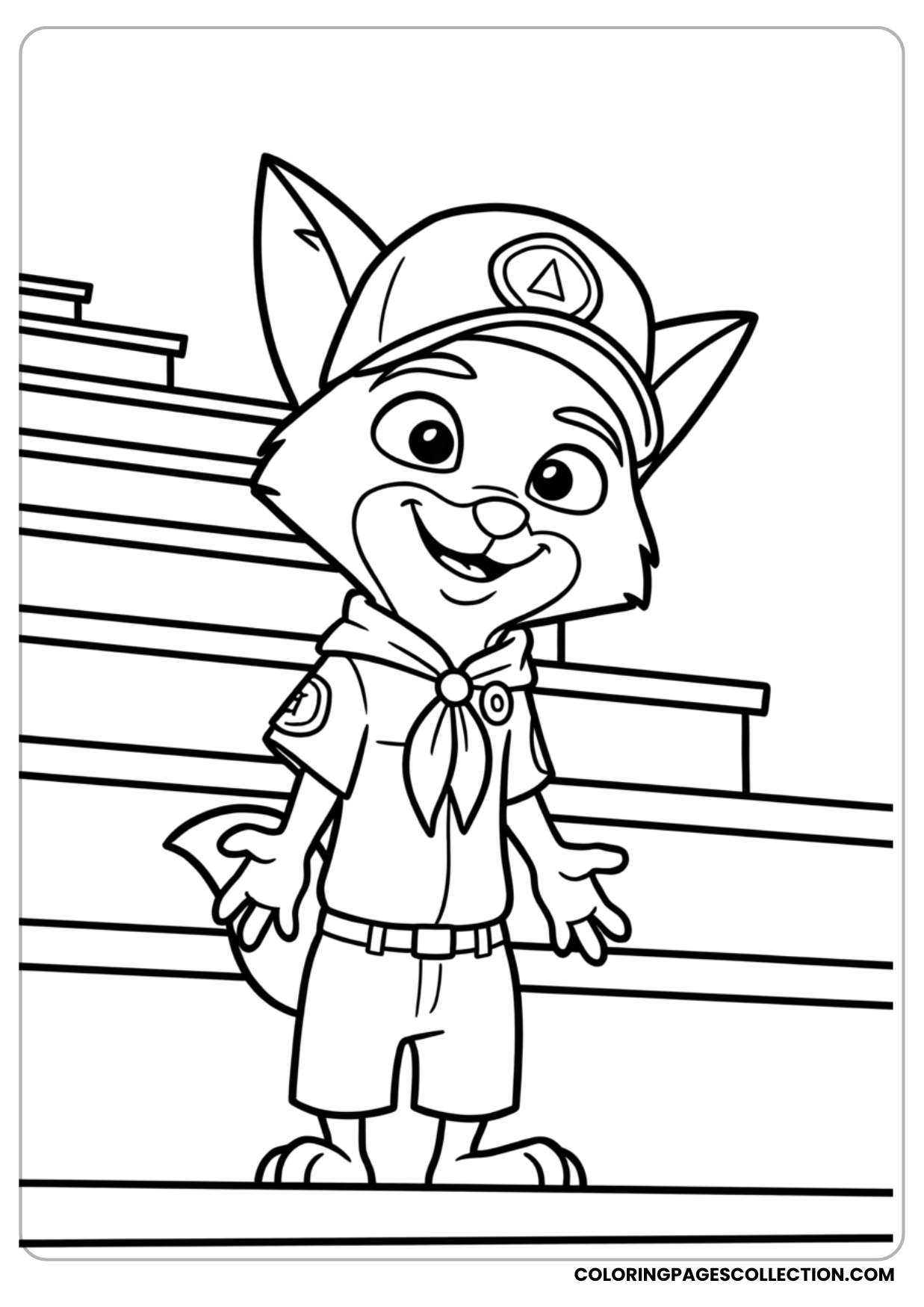young nick wilde scout coloring page