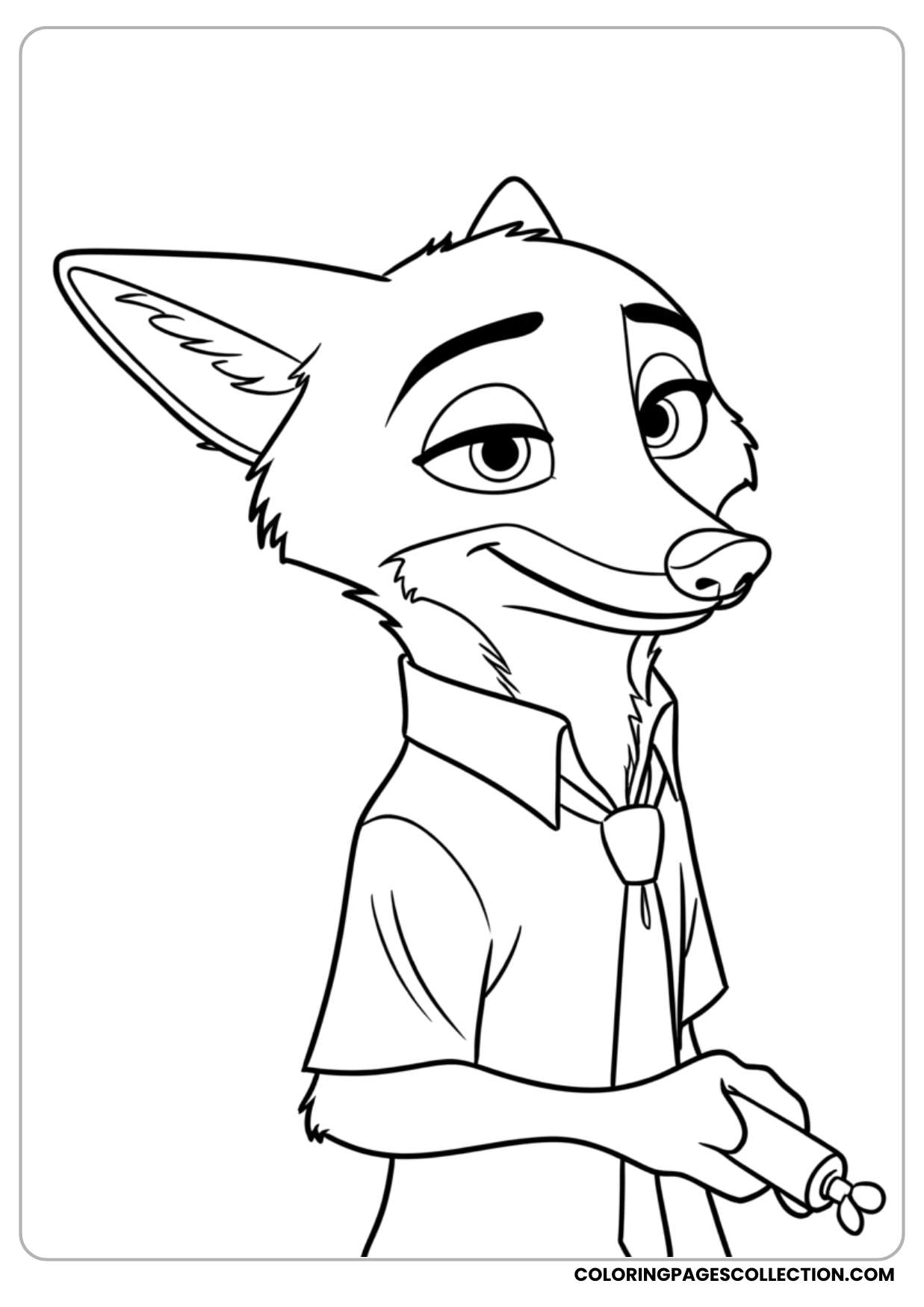nick wilde smiling coloring page