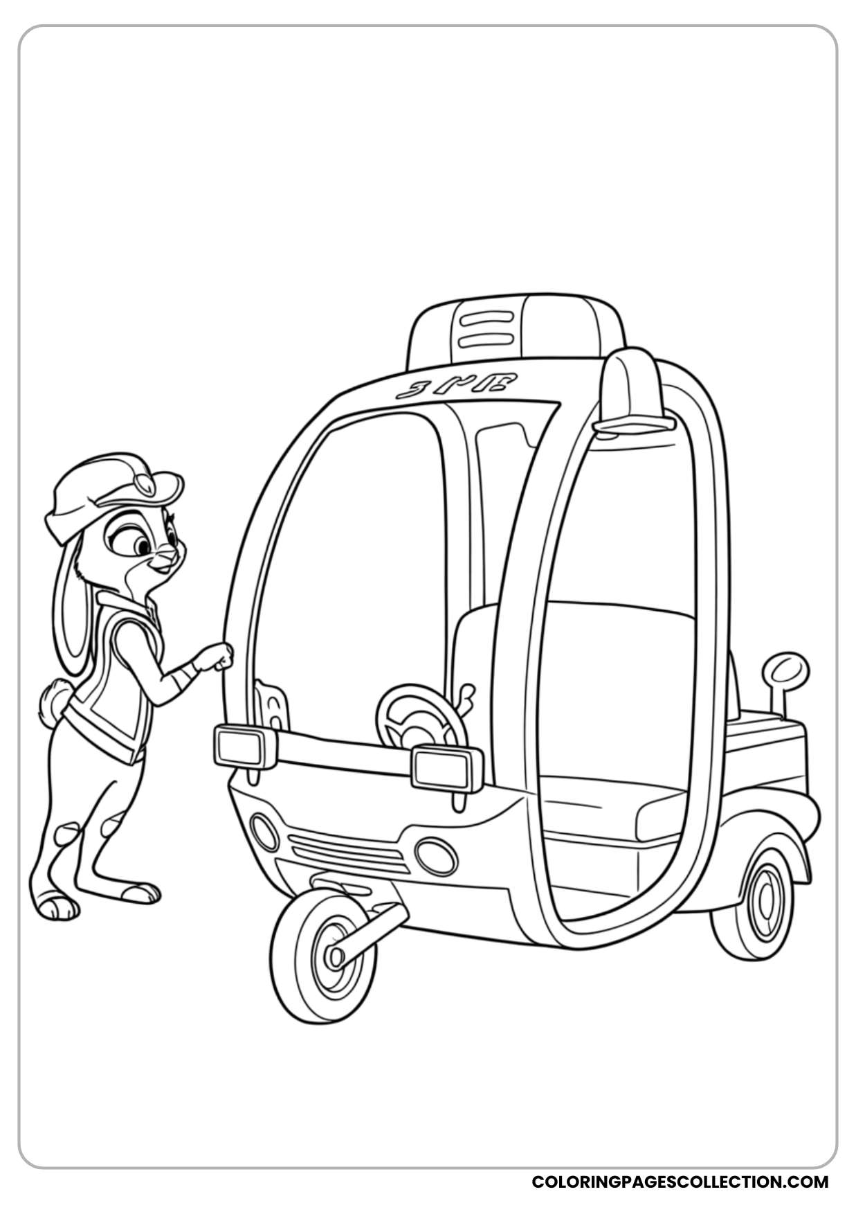 tiny shrew with mini car coloring page