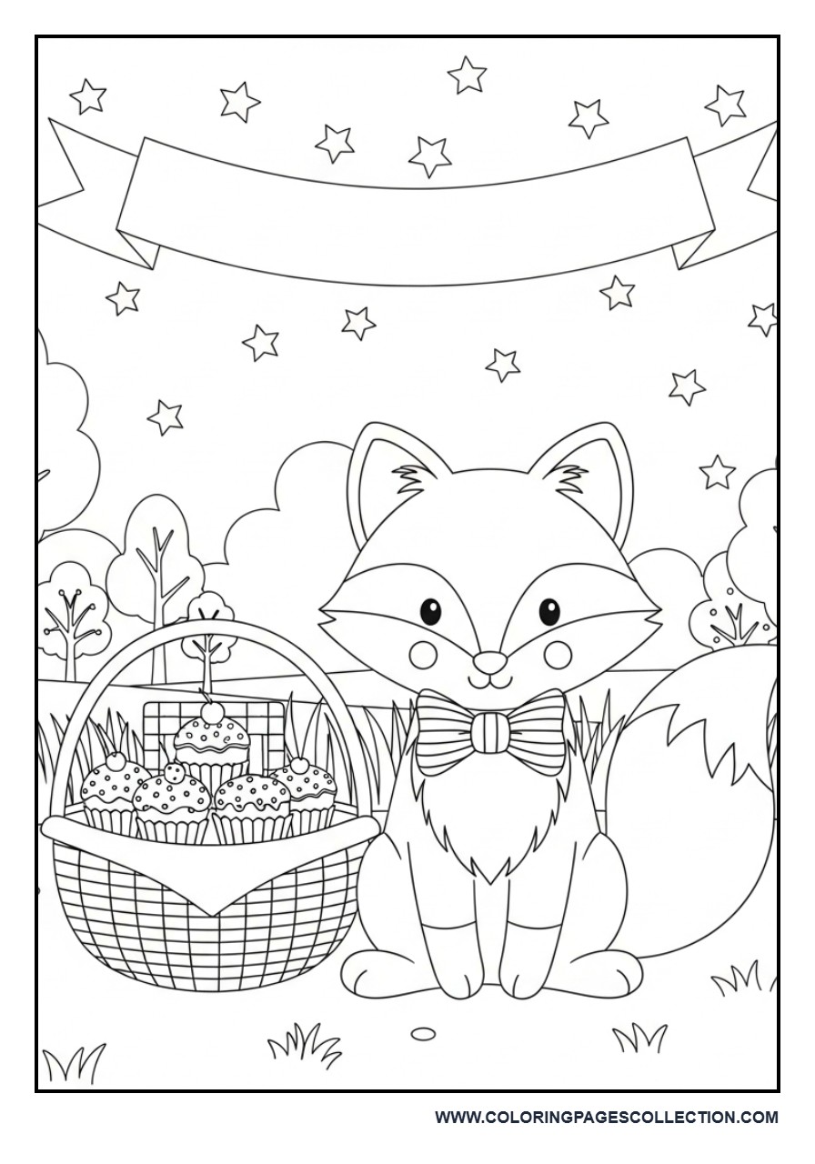 Cute Patriotic Fox Picnic