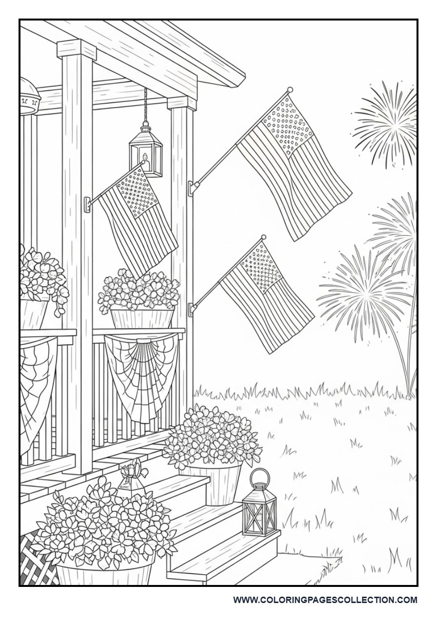 Farmhouse Porch Independence Day