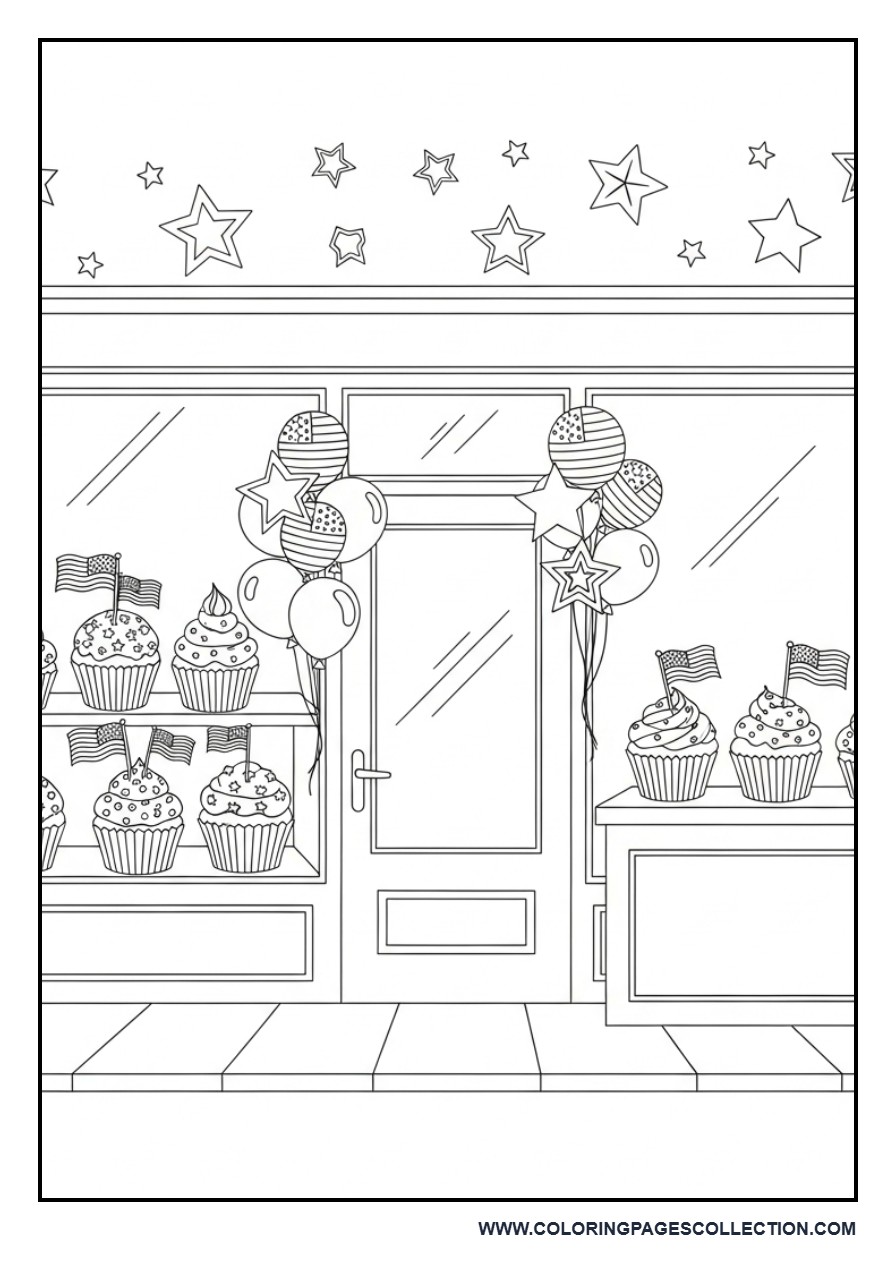 Fourth of July Bakery Window