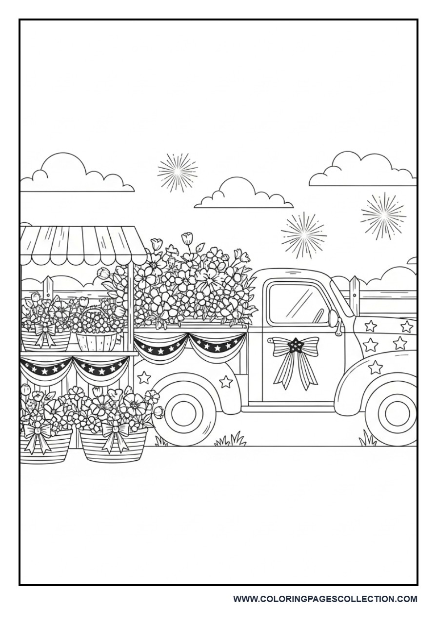 Fourth of July Flower Truck