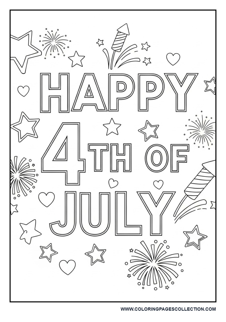 Happy 4th of July Lettering