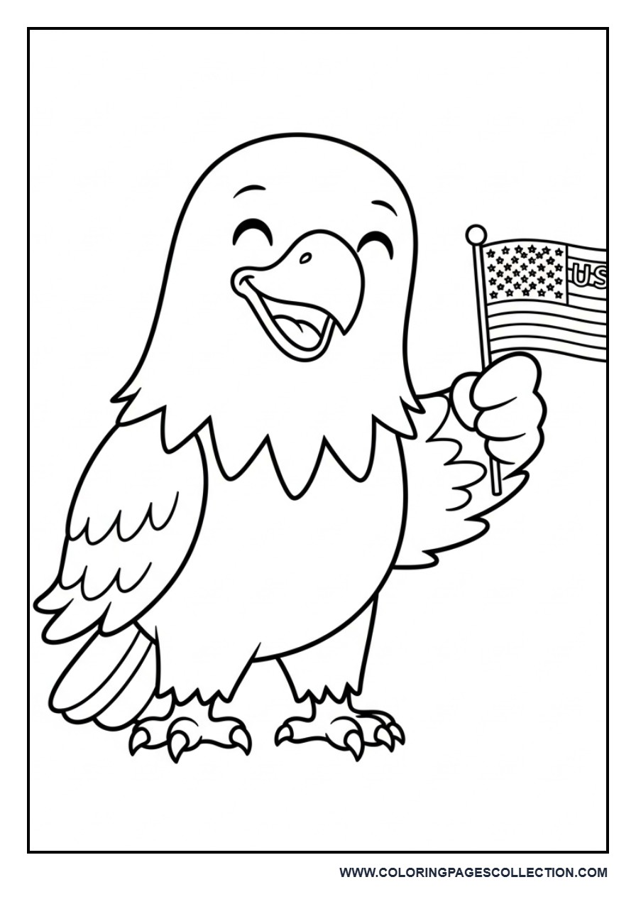 Happy Bald Eagle Cartoon
