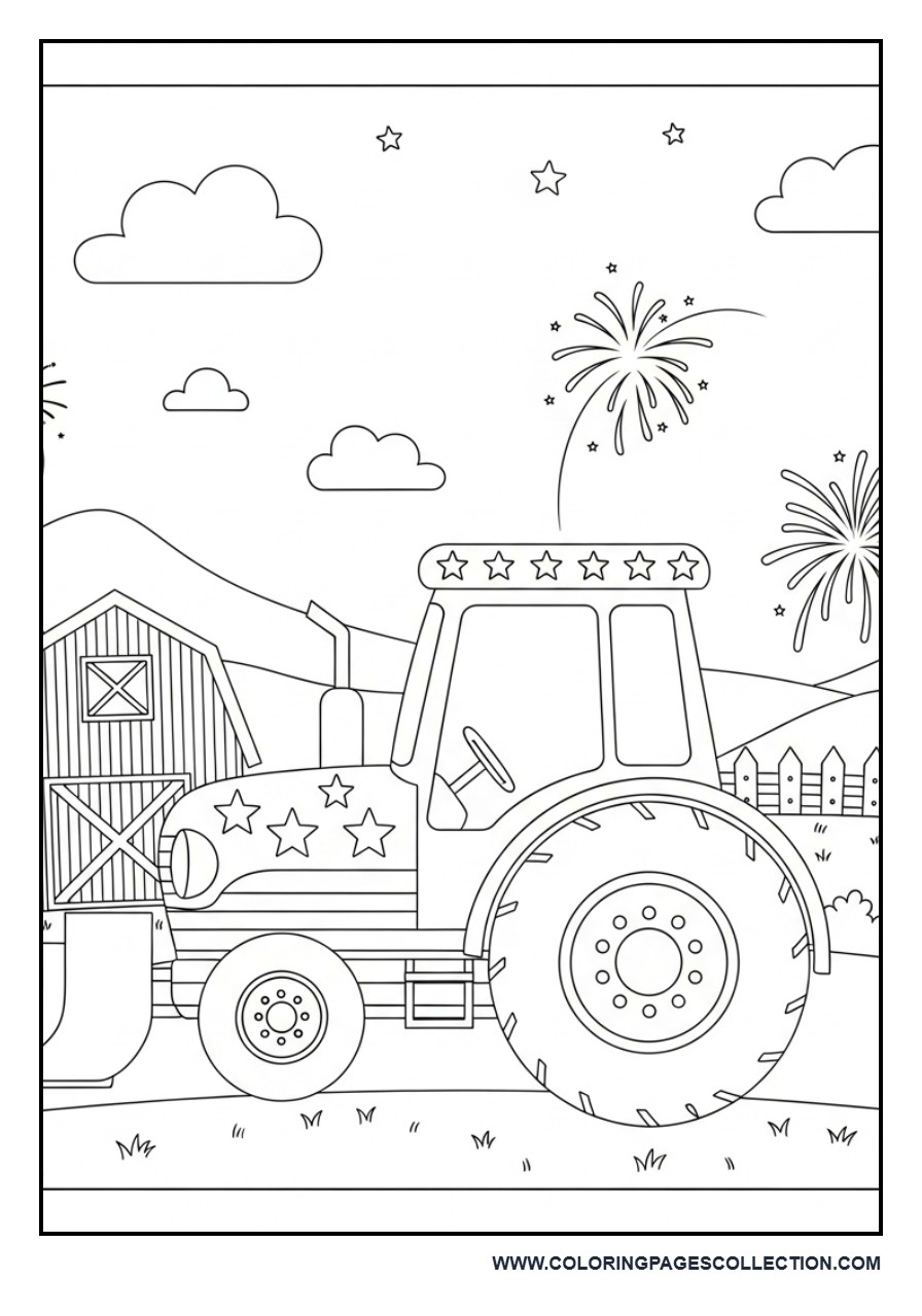 Happy Independence Day Tractor Scene