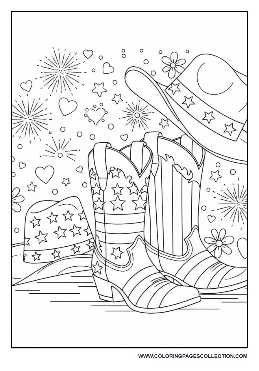 Patriotic Cowgirl Boots and Hat