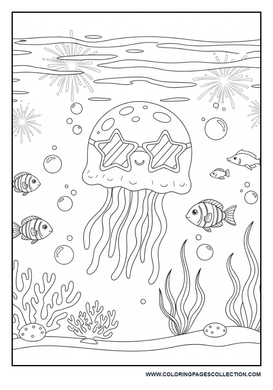 Patriotic Jellyfish Underwater Party