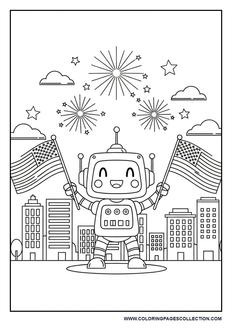 Patriotic Robot Celebration