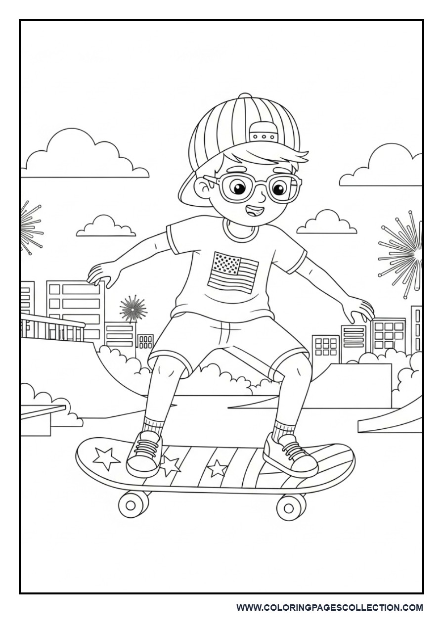 Patriotic Skateboard Adventure