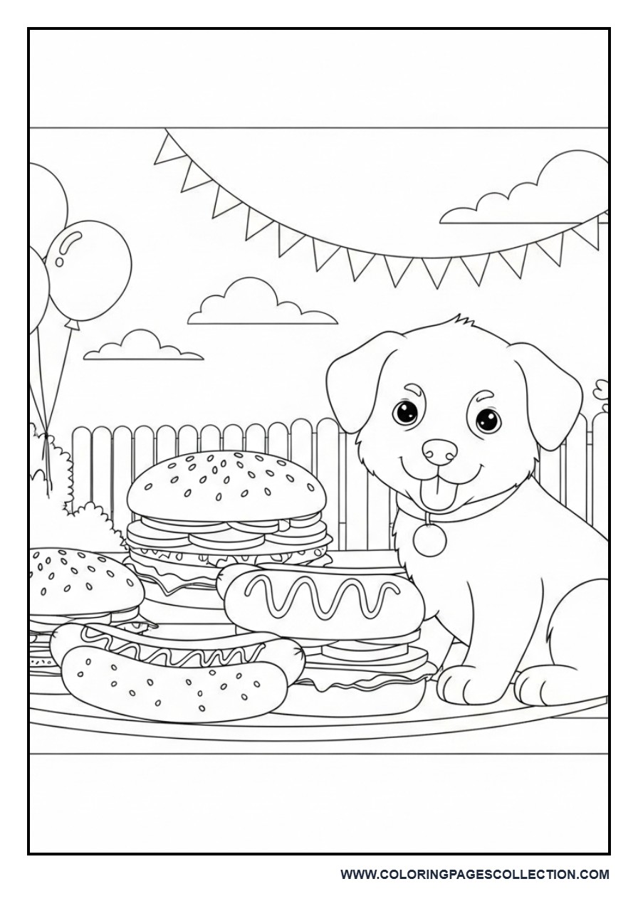 Puppy at Fourth of July BBQ
