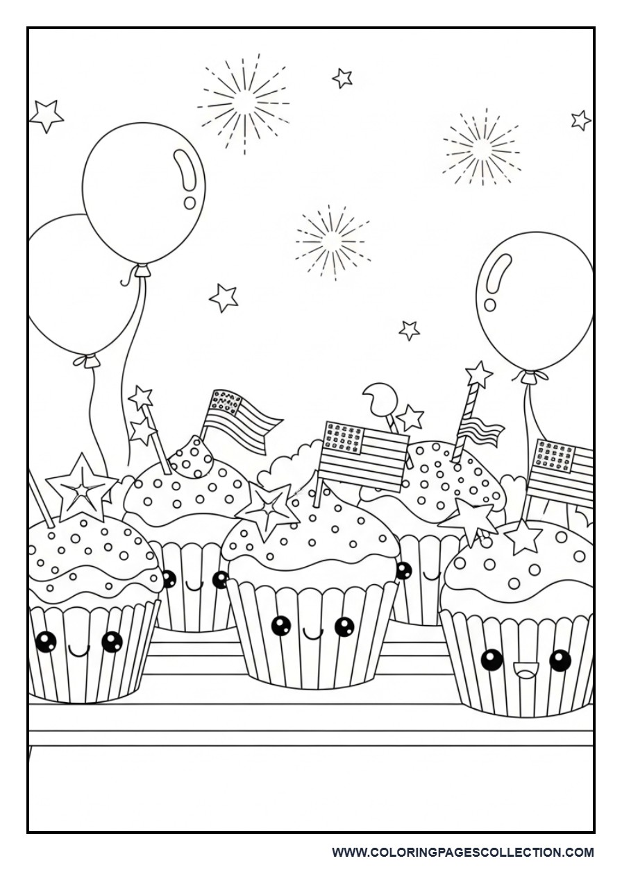 Red White and Blue Cupcakes Party