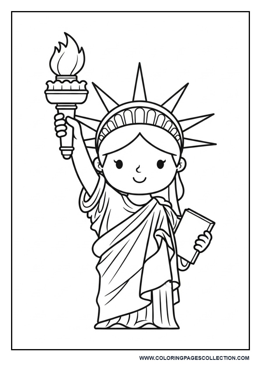 Statue of Liberty Easy Coloring Page