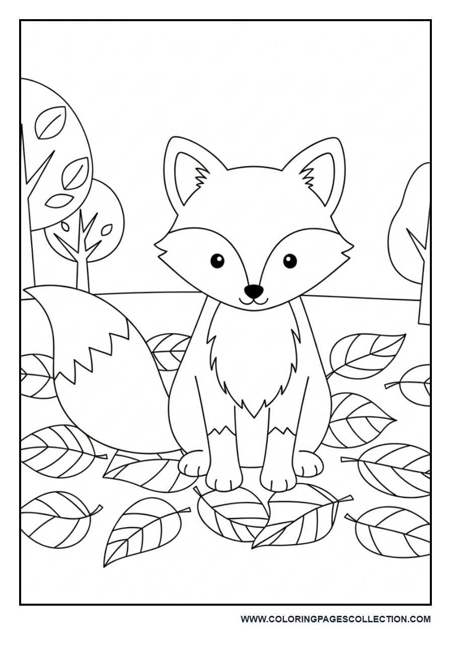 Fox in Fall Forest