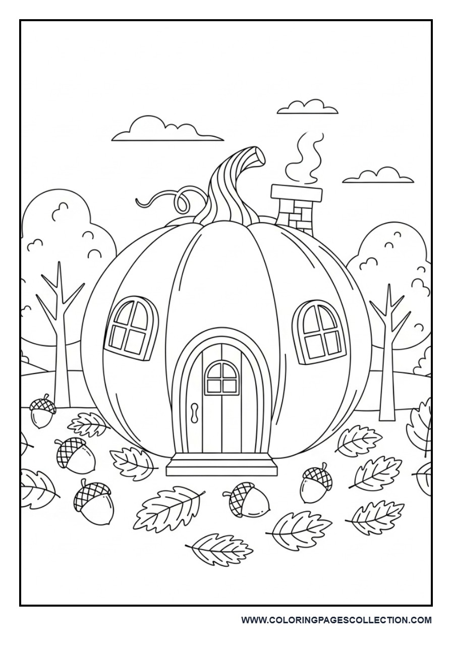 Pumpkin House in Fall
