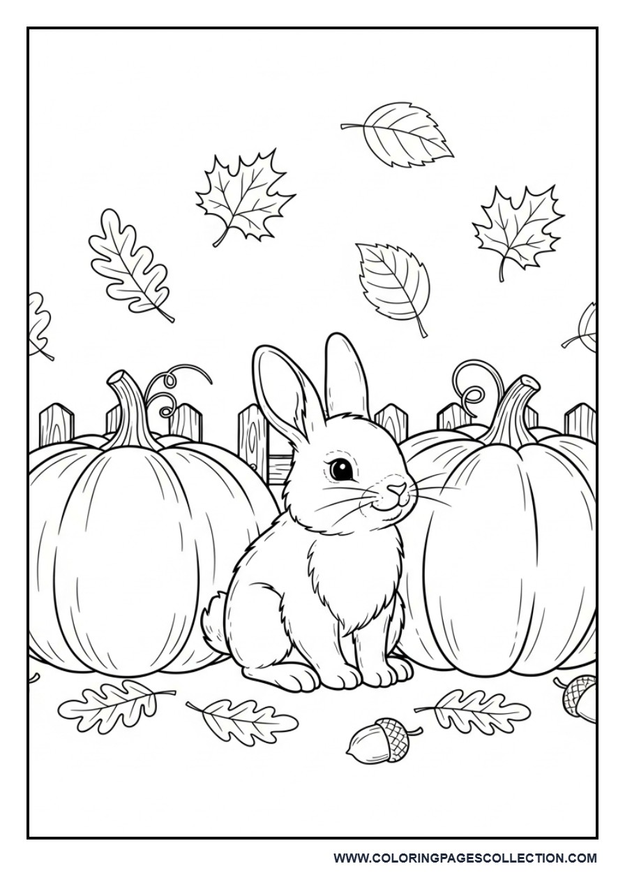 Rabbit in Pumpkin Patch