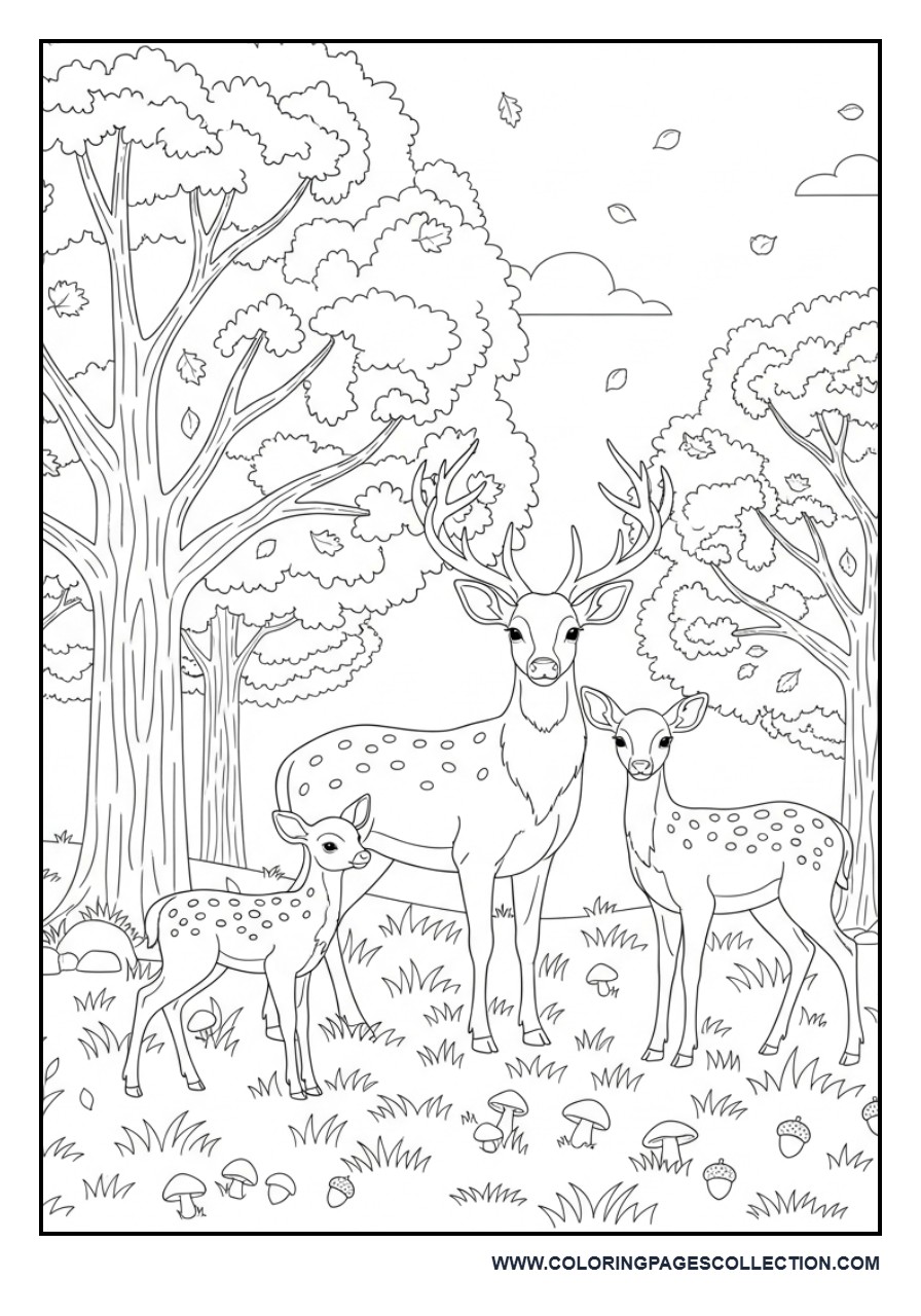 Woodland Deer Family