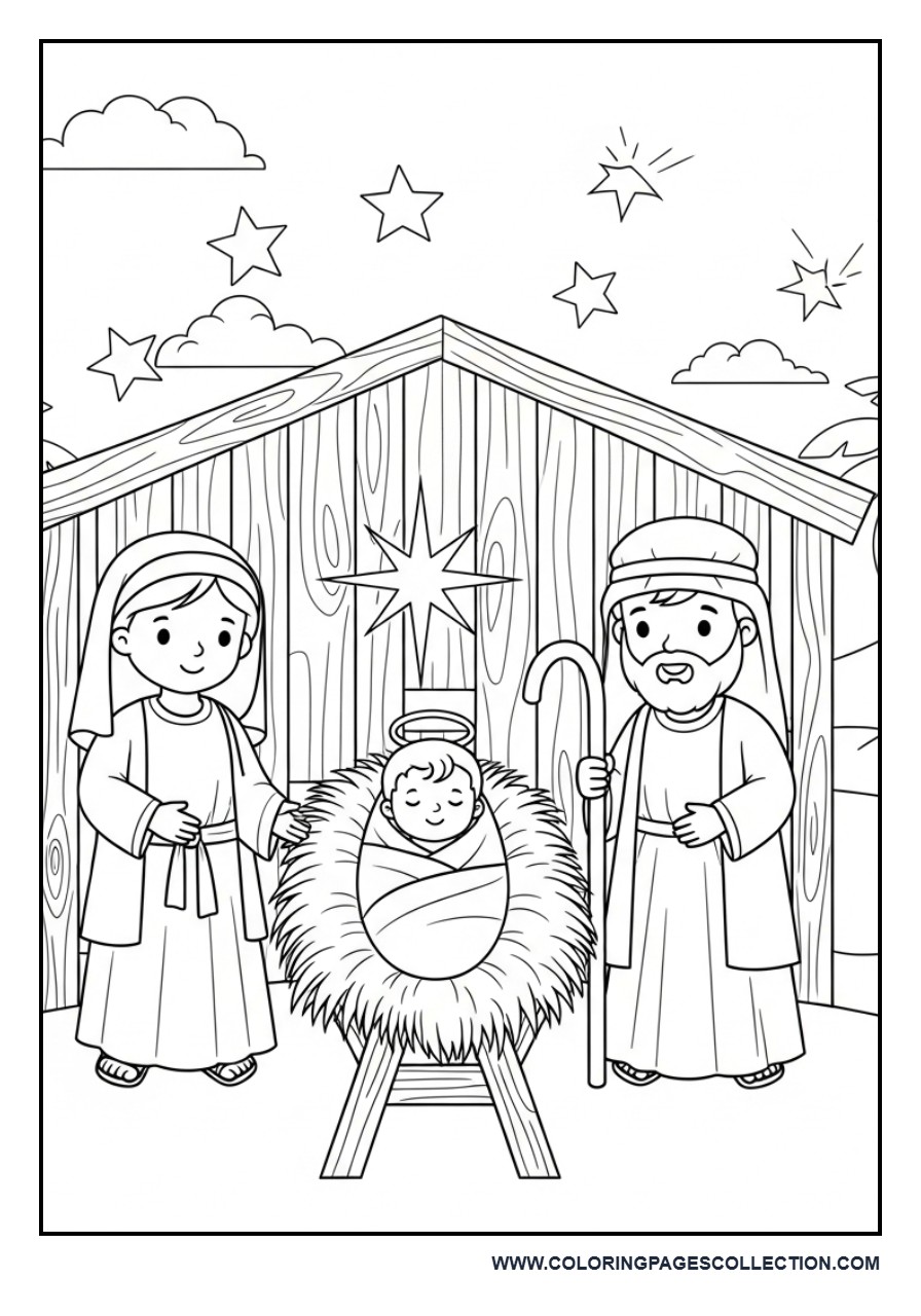 Baby Jesus in the Nativity Manger
