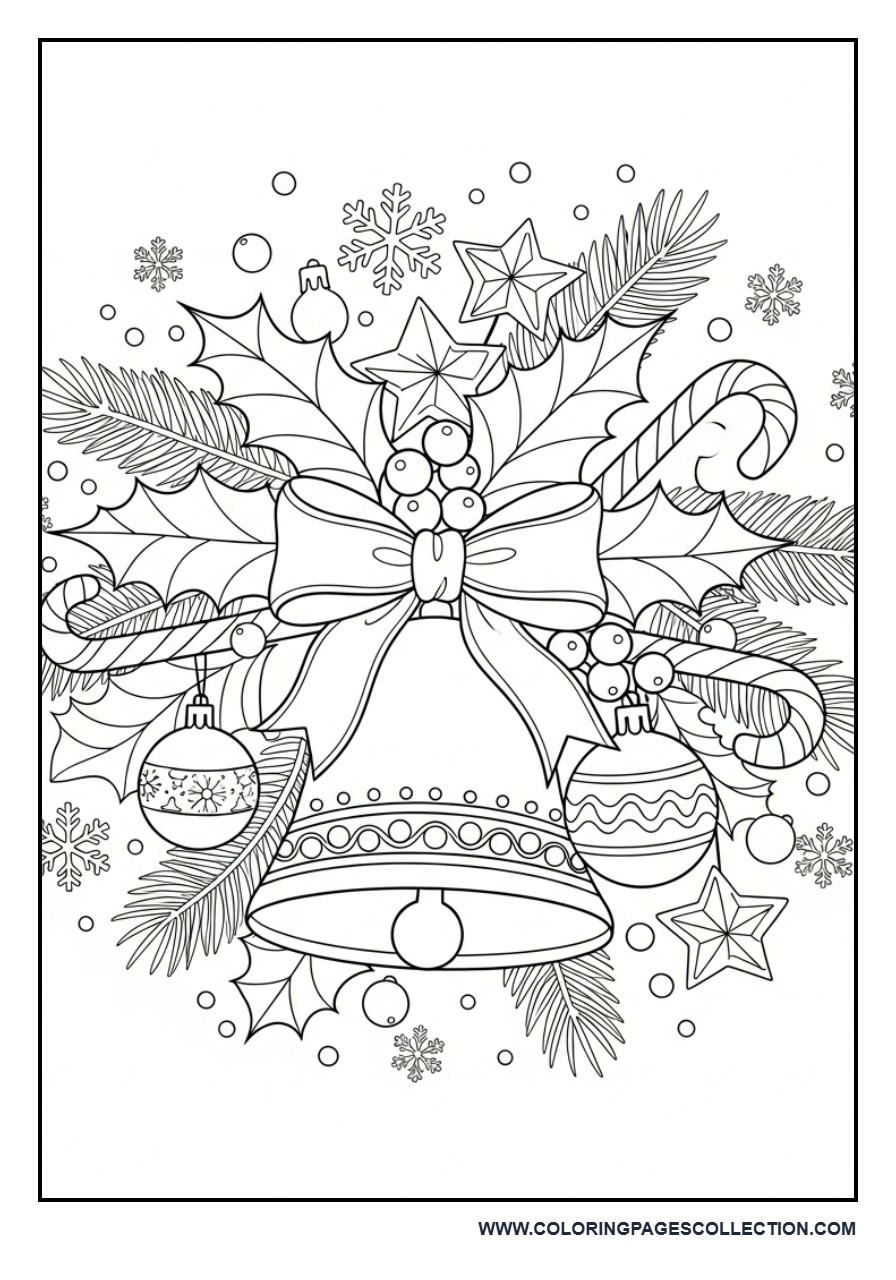 Christmas Bell and Ribbon Design