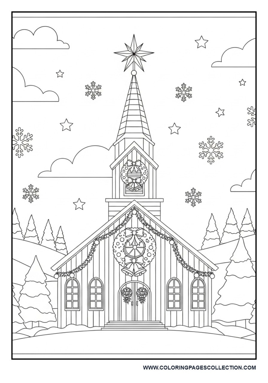 Christmas Church in Winter