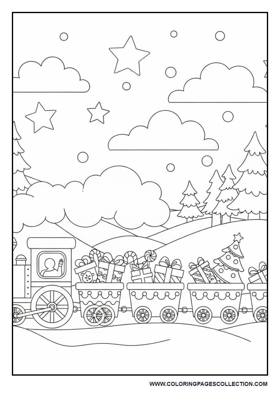 Christmas Train Carrying Presents