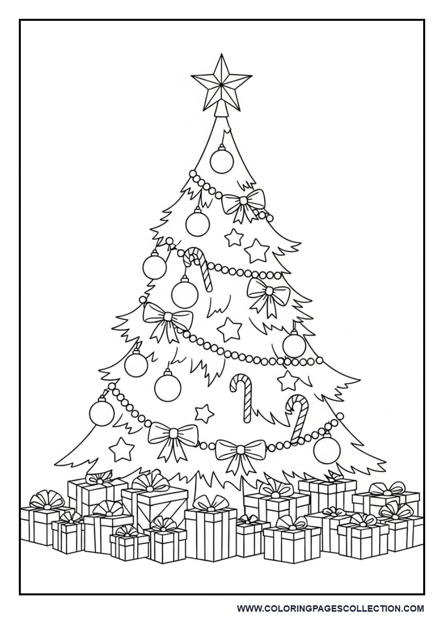 Cute Christmas Tree with Decorations