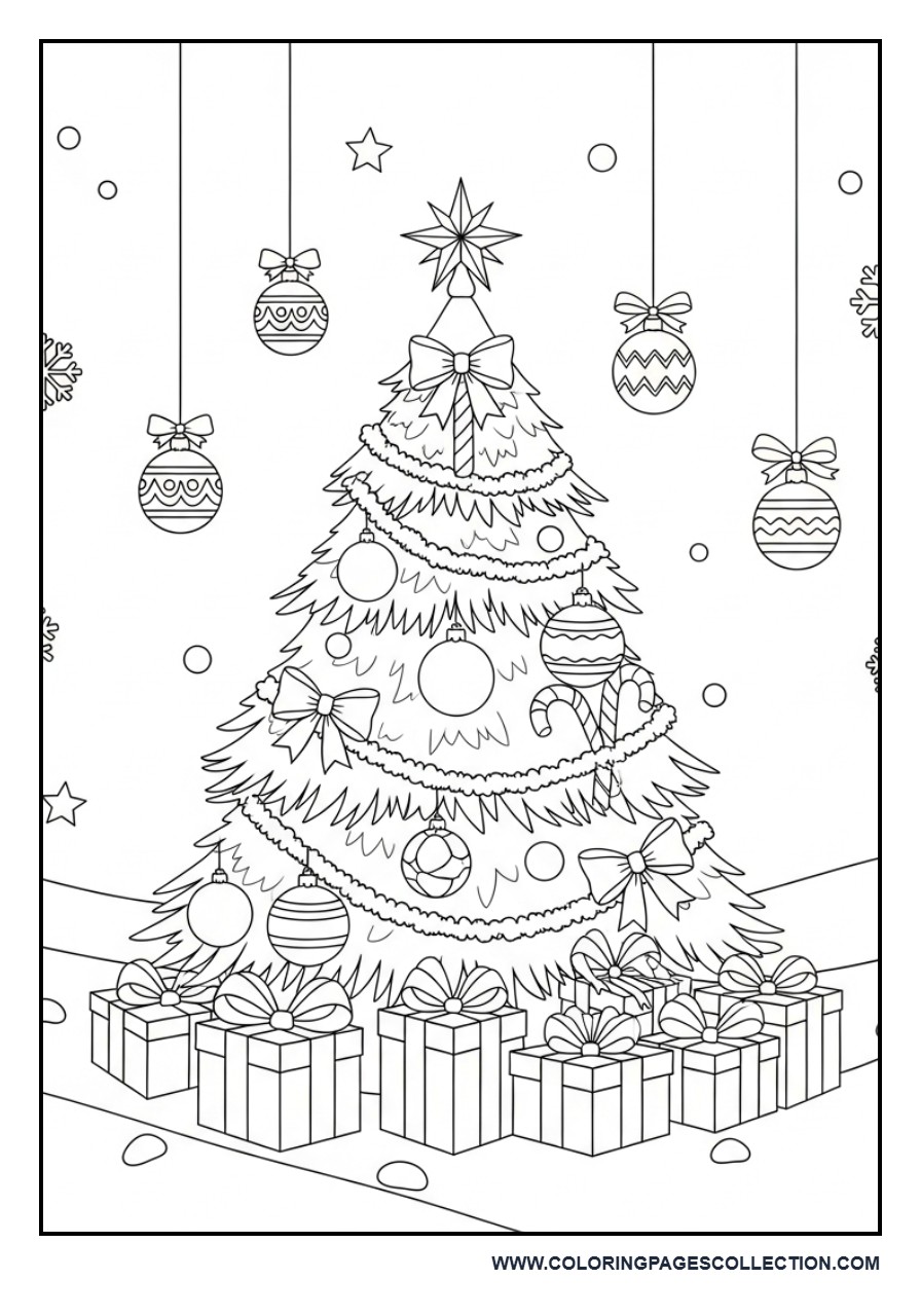 Decorated Christmas Tree with Presents