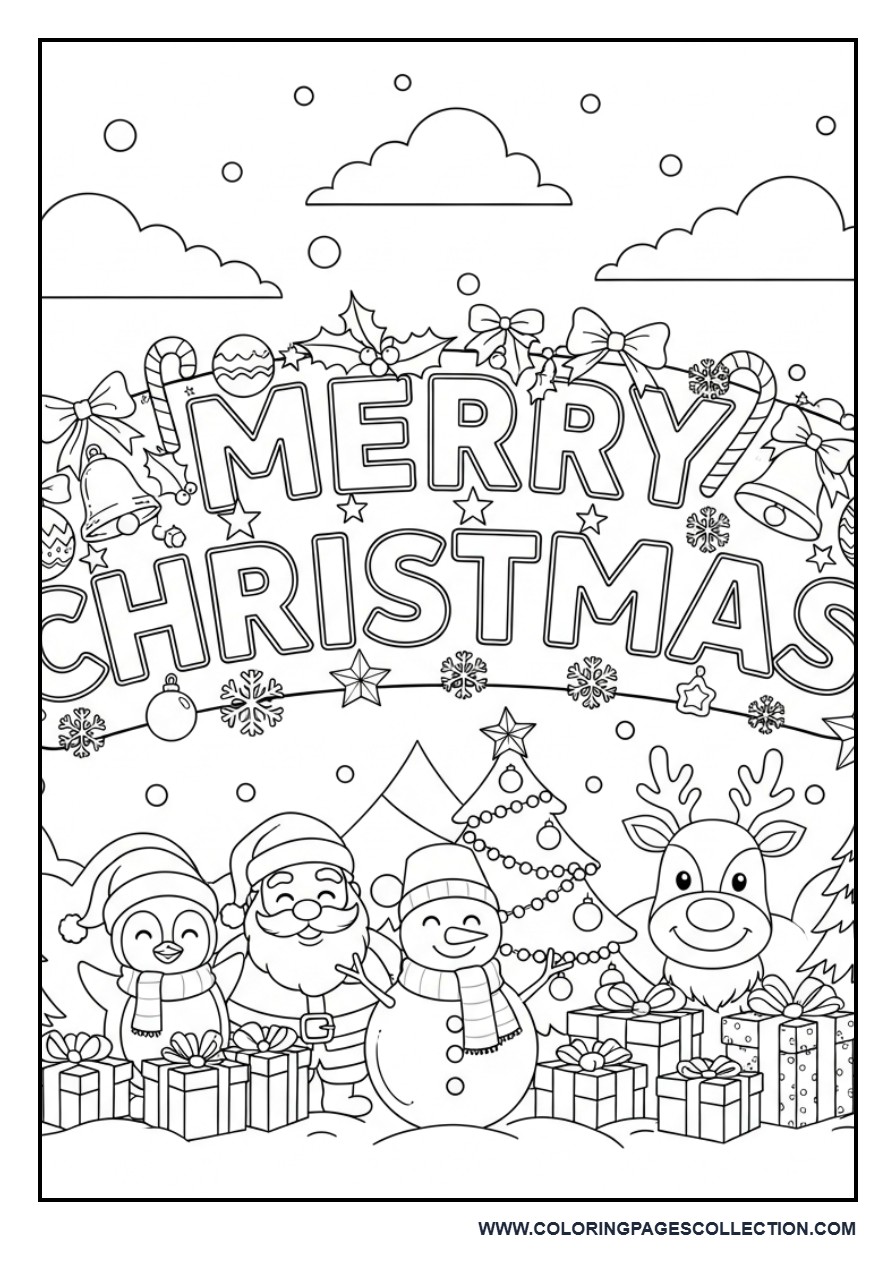 Giant Merry Christmas Banner Scene