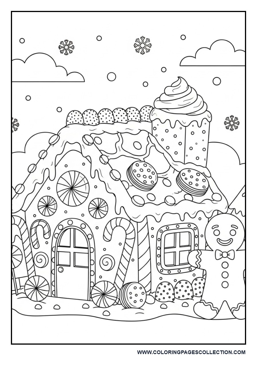 Gingerbread House with Candy Decorations